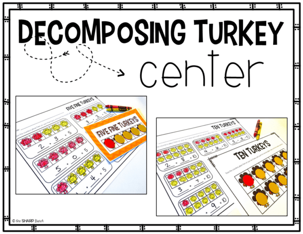 Thanksgiving Turkey Math Craft for Decomposing Numbers | Printable & Digital