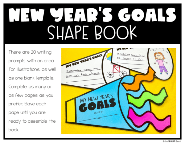Celebrate the New Year with this simple-to-assemble New Year's goals craft book! Choose from 20 writing prompts, or use the blank template to create your own. Perfect for setting goals in the New Year!
