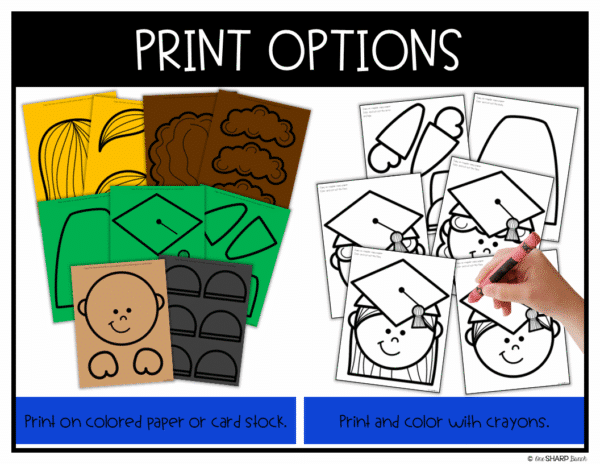 End of the Year Memory Book Graduation Craft & Writing Activities Commemorate the school year with this simple-to-assemble end of the year graduation craft memory book and these writing activities! With 3 craft options to choose from, customizing your graduation craft to best fit the needs of your students is easy! Each page has just the right amount of writing for your little learners! Plus, use your school colors to personalize the craft! Perfect for an end of the year bulletin board display, as well as a treasured keepsake for each student!