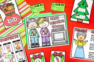 Discover who stole the missing cookie, as you review math and literacy skills, with these highly engaging gingerbread man centers and Christmas escape room for kids! These gingerbread man activities for literacy and math are perfect for a classroom Christmas party, holiday party, or Christmas centers for preschool, kindergarten, or first grade. Students practice word families, CVC words, decomposing ten & more with these gingerbread man escape room Christmas activities for kids!