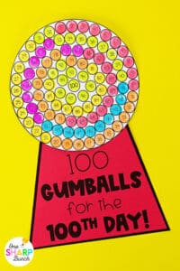 Celebrate the 100th Day of School with these adorable and easy-to-assemble 100th Day crafts for kindergarten and first grade! These 100th Day of School crafts are perfect for your 100th day stations. Students get to create a 100th day gumball machine and practice counting to 100. They also get to make a 100th day crown, as well as complete a 100th day directed drawing activity. There is also an adorable 100th day craft that is perfect for your 100th day of school bulletin board!