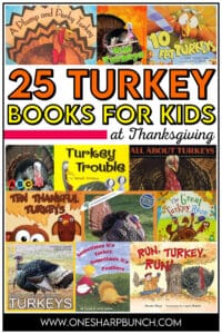 Students will gobble up these fiction and nonfiction turkey books throughout the month of November! These turkey books for kids are great for preschool, kindergarten, first grade, and second grade students! Students will learn all about turkeys with these engaging turkey read alouds. Integrate math, science, literacy, and social studies with the turkey activities and turkey crafts found in this post. Great for Thanksgiving math centers or Thanksgiving literacy centers!