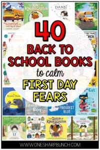 Back to school books are a great way to calm your students first day jitters. Today, I am sharing over 40 back to school read alouds for kids that will help them adjust to their new classroom and get excited about the school year. These back to school books for preschool, kindergarten and first grade pair great with first week lesson plans, back to school crafts and more. Find back to school activities and more in this list of back to school read alouds.