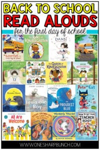 Back to school books are a great way to calm your students first day jitters. Today, I am sharing over 40 back to school read alouds for kids that will help them adjust to their new classroom and get excited about the school year. These back to school books for preschool, kindergarten and first grade pair great with first week lesson plans, back to school crafts and more. Find back to school activities and more in this list of back to school read alouds.