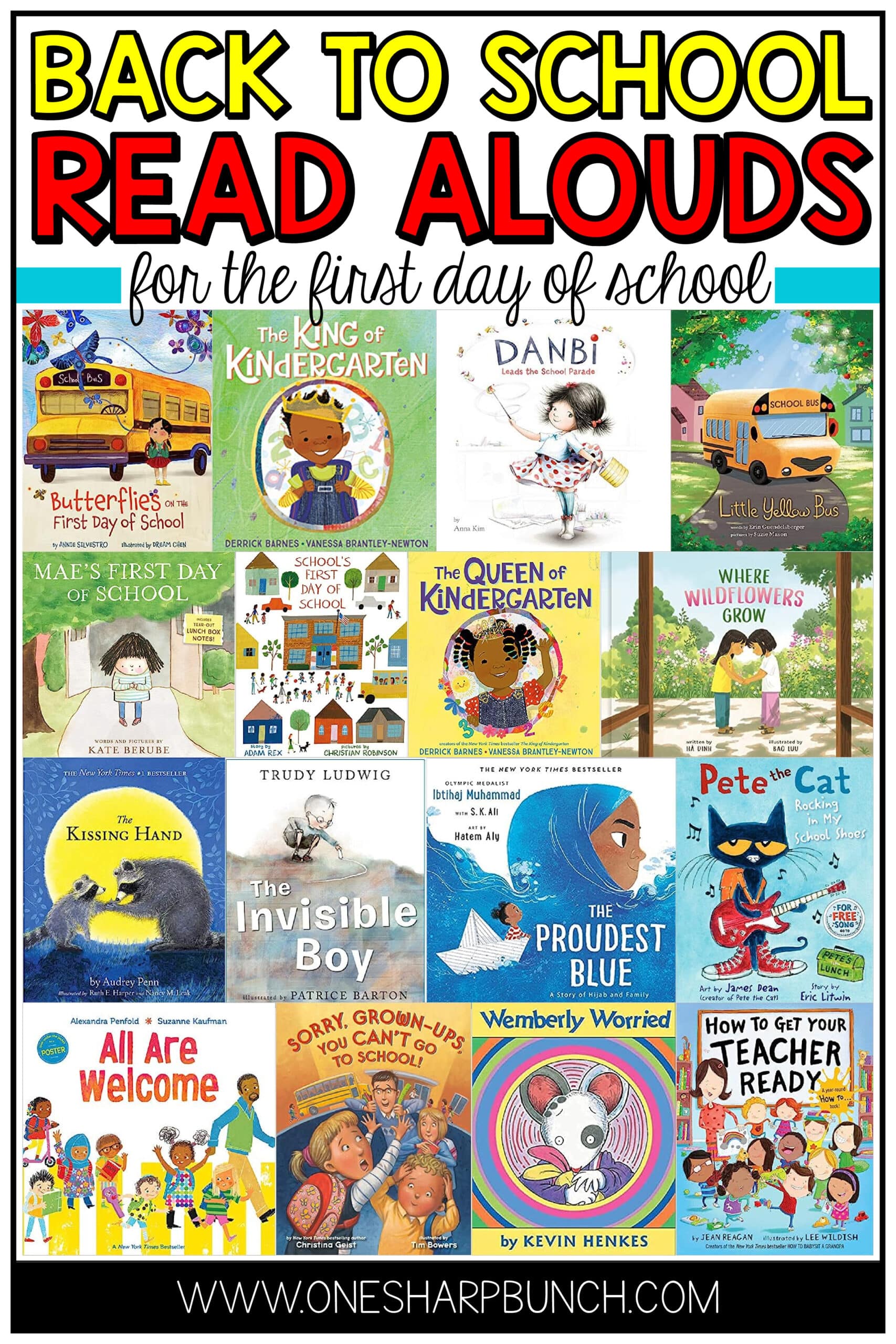 Back to school books are a great way to calm your students first day jitters. Today, I am sharing over 40 back to school read alouds for kids that will help them adjust to their new classroom and get excited about the school year. These back to school books for preschool, kindergarten, and first grade pair great with first week lesson plans, back to school crafts, and more. Find back to school activities and more in this list of back to school read alouds.