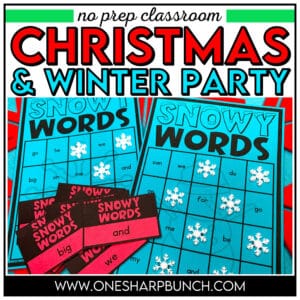 Easily plan a fun and engaging Christmas Party or Winter Party with these Christmas Party games and Christmas Party crafts, as well as Winter Party games and Winter crafts! There are 6 Christmas/Winter Party activities included: an adorable Christmas craft (snowman craft), literacy game, math game, fine motor activity, gross motor activity and science experiments.