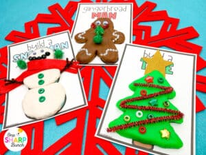 Build fine motor skills and boost imaginative play with these individual Christmas play dough kits for kids! This holiday party activity serves as both a Christmas craft and a Christmas sensory activity. Students will create their own winter designs using the Christmas play dough mats. These play dough kits also make a great Christmas student gift. Your preschool, kindergarten and first grade students will love this sensory play activity during your Christmas party stations!