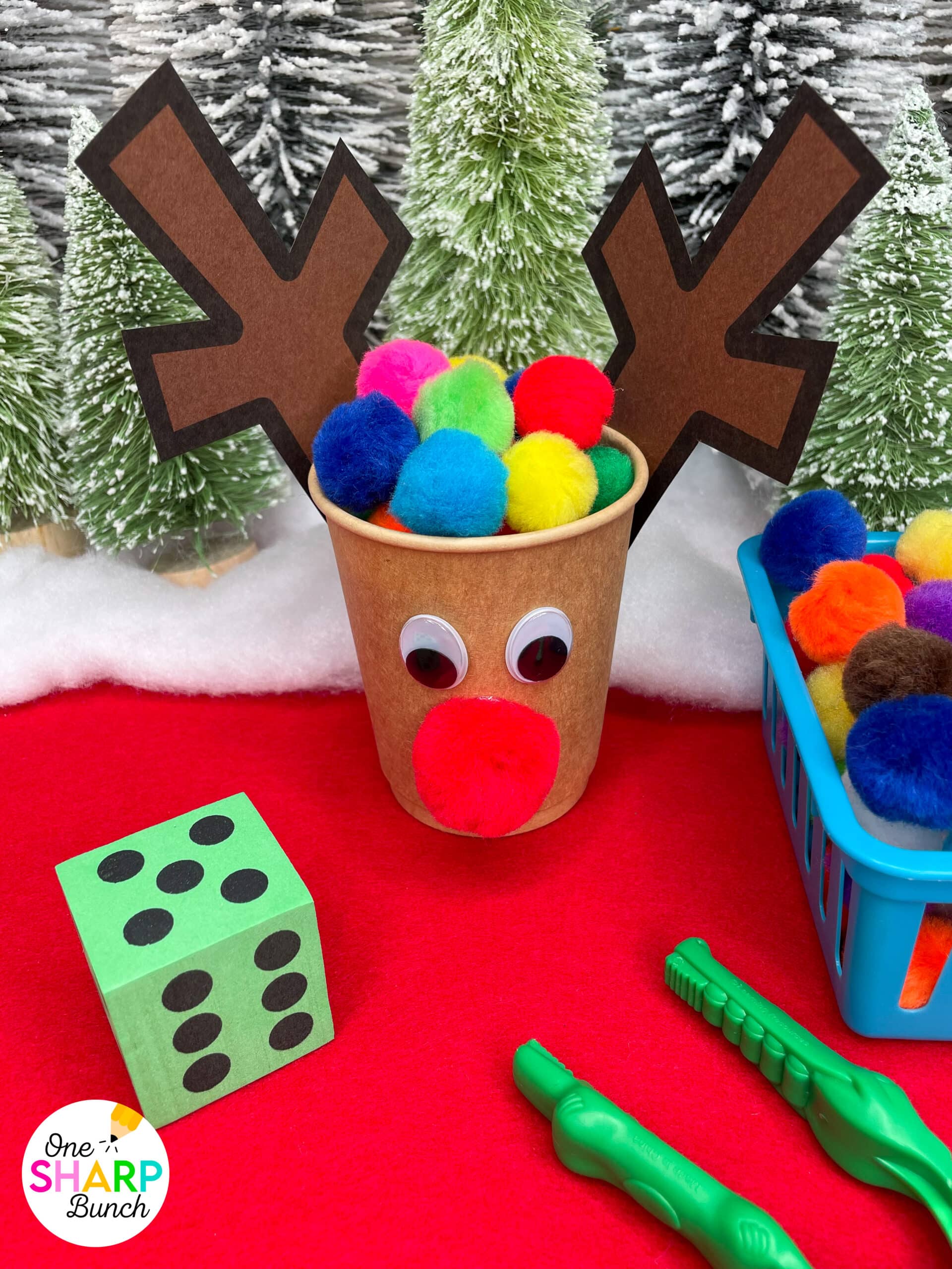 Feed the Reindeer Math Games for Centers - One Sharp Bunch