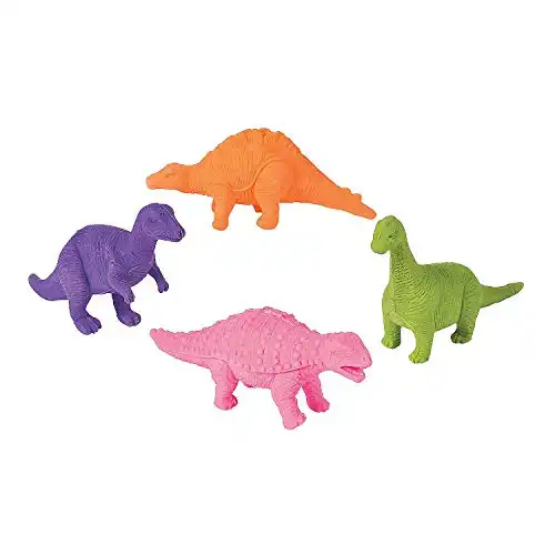 Dinosaur Shaped Erasers - Bulk Set of 24