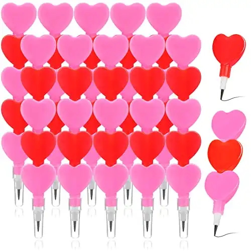 48 Pieces Valentine's Day Pencils Heart Stackable Pencils