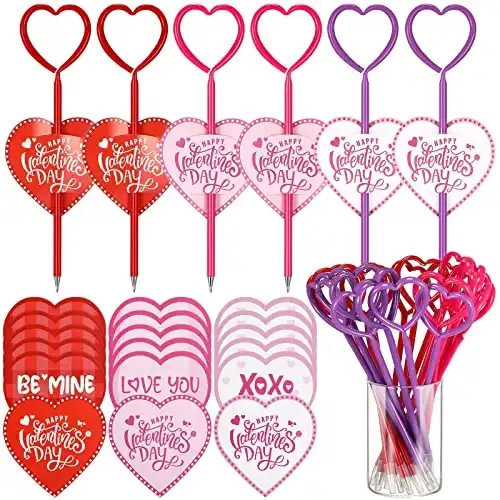 24 Set Valentine's Day Heart Shaped Pens