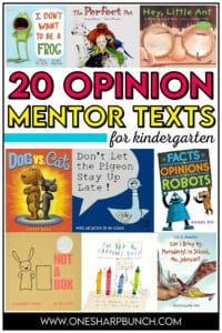 Opinion writing can be a bit of a struggle for kindergarten and first grade students, but it doesn’t have to be that way! Here are 20 opinion writing mentor texts that will help students construct their opinion writing or persuasive writing piece. These mentor texts for opinion writing include The Day The Crayons Quit, Red is Best, and Hey, Little Ant. Plus, find opinion writing activities, including The Day The Crayons Quit activity and craft. Read these opinion writing books today!
