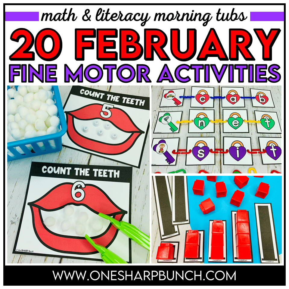 Fine Motor Tools and Fine Motor Activities for February