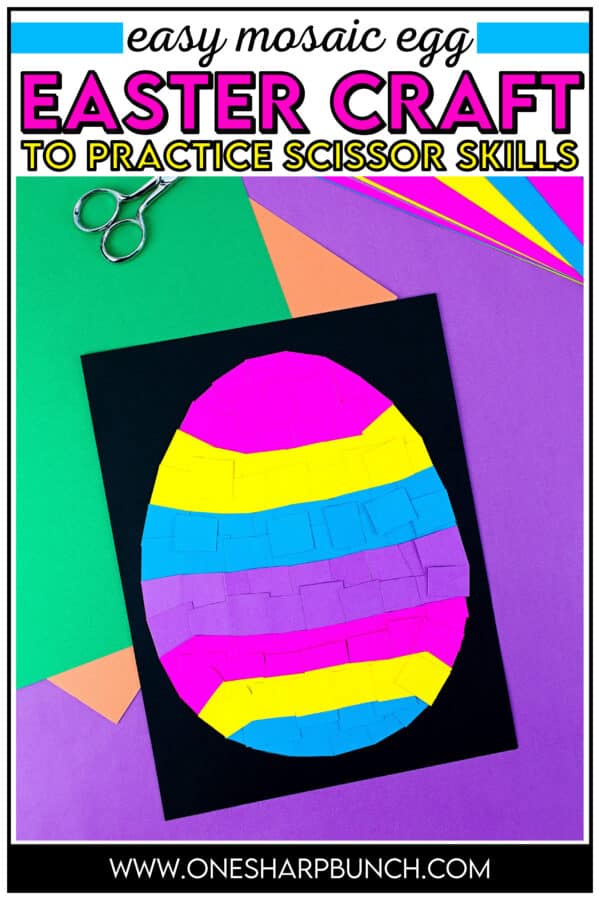 Simple Mosaic Easter Egg Craft for Kids - One Sharp Bunch