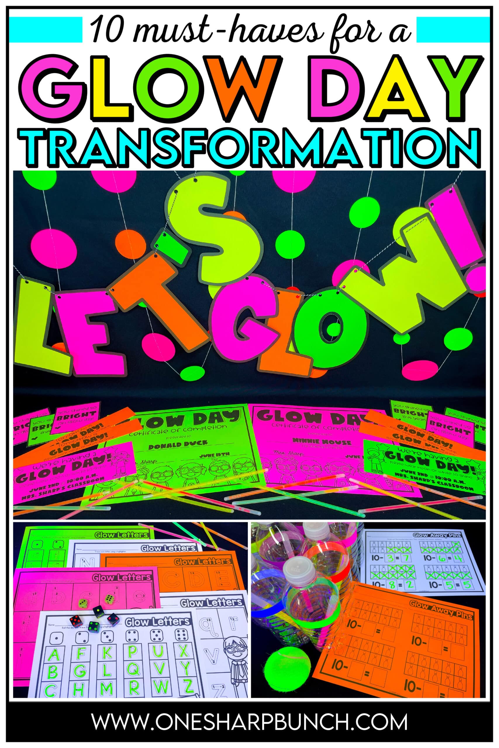Throw an epic classroom Glow Day with this Glow Day supply list that offers everything you need to make this a memorable day for you and your early elementary students! A classroom Glow Day transformation just wouldn't be the same without these classroom Amazon must-haves for Glow Day. This list of Glow Day supplies includes glow day decorations, glow day activities, and more! Learn how to use these Glow Day items for your end of the year Glow Day math stations and Glow Day literacy stations!