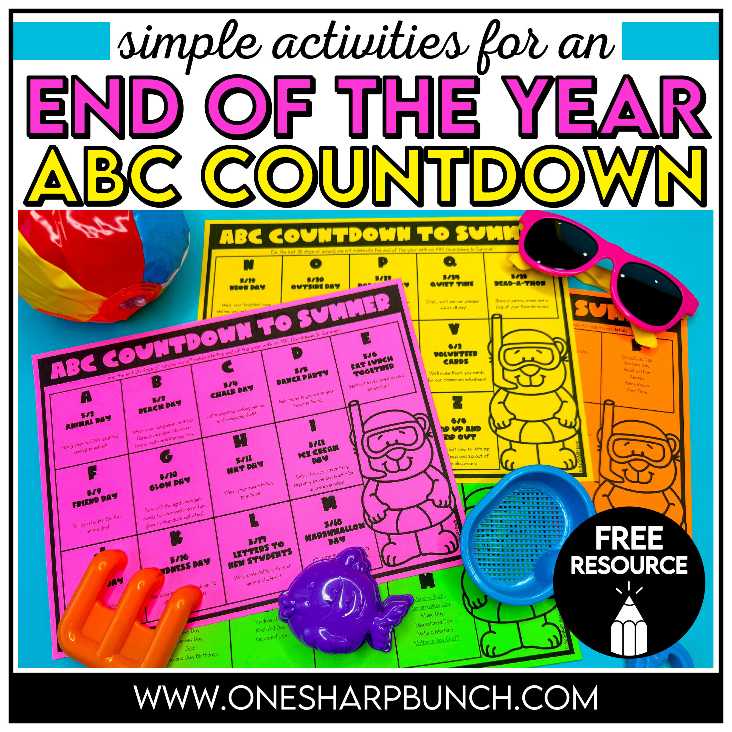Celebrate the end of the year with these ABC countdown ideas! Use the FREE ABC countdown calendar to help plan the last 26 days of school! Your students will love these alphabet countdown ideas as they gear up for summer. These end of the year activities are fun but also allow students to continue learning all the way up until the last day of school. The ABC countdown to summer activities include classroom theme days, reading end of the year books, end of the year crafts, silly days and more!