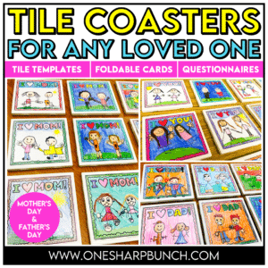 Tile Coaster Mother's Day Craft & Father's Day Craft + Card & Questionnaire