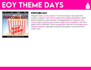 Get ready for your end of the year countdown with these end of year countdown activities, including 110 end of the year student awards, 2 memory books, 3 crafts and 8 theme days! With this MEGA Bundle of End of the Year countdown activities, you will have everything you need to keep students engaged right up to the very last day of school. You’ll get all 16 of my best-selling EOY resources in 1 easy bundle at nearly 45% OFF! Ditch the overwhelm and feel confident and stress-free with the last month of the school year all planned for you!