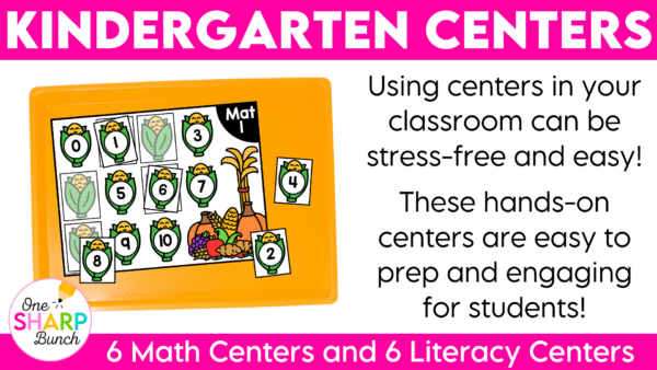 Math and Literacy Thanksgiving Kindergarten Centers & Morning Work Tubs Math and Literacy Thanksgiving Kindergarten Centers & Morning Work Tubs