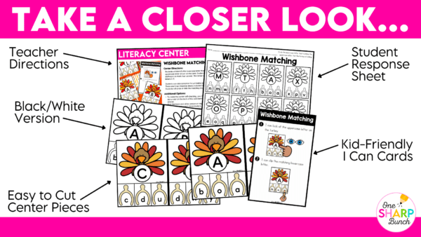 Math and Literacy Thanksgiving Kindergarten Centers & Morning Work Tubs Math and Literacy Thanksgiving Kindergarten Centers & Morning Work Tubs