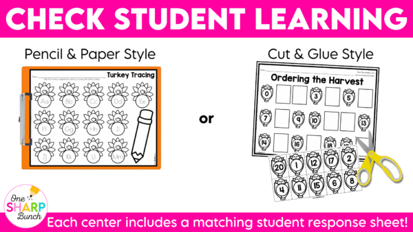 Math and Literacy Thanksgiving Kindergarten Centers & Morning Work Tubs Math and Literacy Thanksgiving Kindergarten Centers & Morning Work Tubs