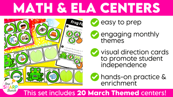 20 Math and Literacy March Kindergarten Centers or Morning Work Tubs for Spring 20 Math and Literacy March Kindergarten Centers or Morning Work Tubs for Spring