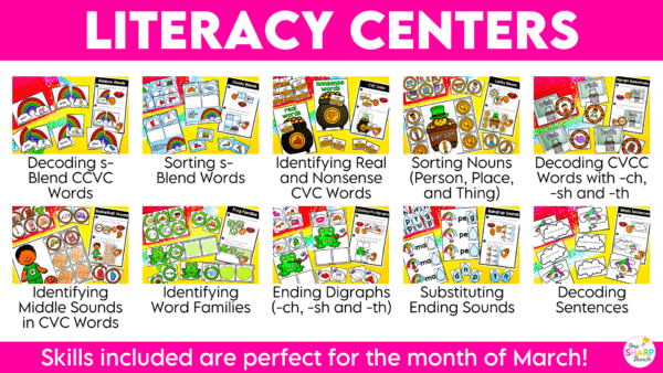 20 Math and Literacy March Kindergarten Centers or Morning Work Tubs for Spring 20 Math and Literacy March Kindergarten Centers or Morning Work Tubs for Spring