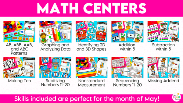 20 May Math and Literacy Kindergarten Centers for Spring 20 May Math and Literacy Kindergarten Centers for Spring