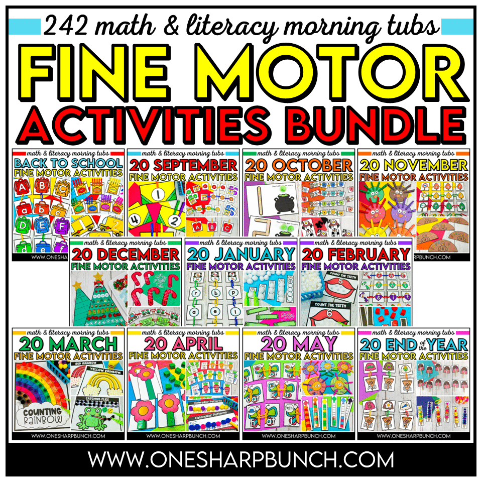 242 Fine Motor Activities & Skills for Morning Work, Tubs, Centers & Task Boxes