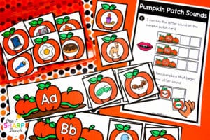 Engage your kindergarten students with 20 hands-on October math and literacy centers featuring fun, fall-themed activities they'll love! These October centers for kindergarten are not only great for centers, but also work as morning work, early finisher activities, and small group activities! Students work on CVC words, beginning sounds, syllables, and word families with the literacy centers. At the math centers, they work on 1:1 counting, addition within 5, and nonstandard measurement!
