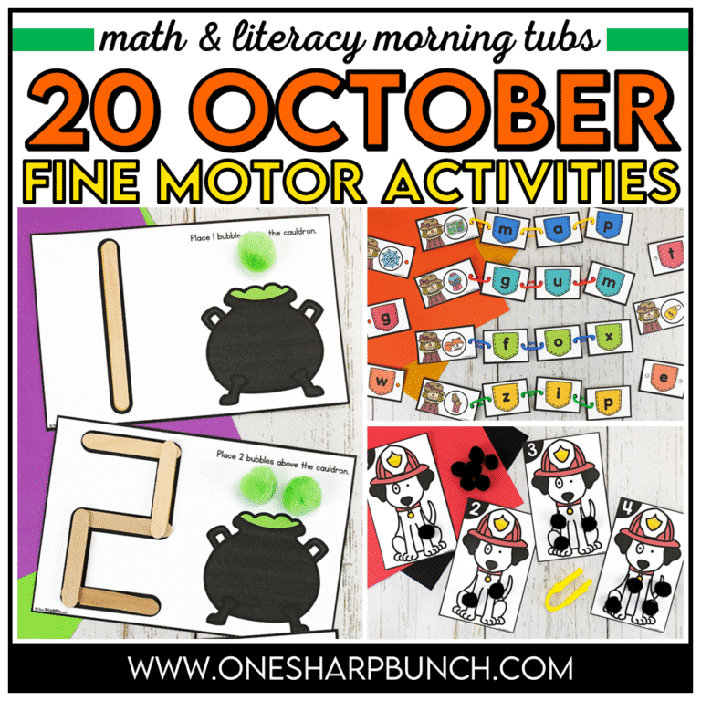 October Fine Motor Activities for Fall Kindergarten Morning Work Tubs