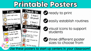 Digital Center Rotation Slides with Visual Timers & Routines for Center Management