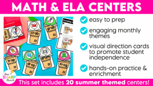 20 Math and Literacy End of the Year Kindergarten Centers or Morning Work Tubs