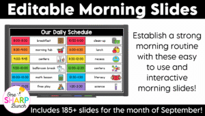 Daily Calendar Slides for September - Editable Digital Calendar Slides - Morning Meeting
