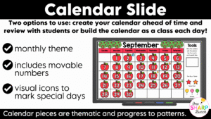Daily Calendar Slides for September - Editable Digital Calendar Slides - Morning Meeting