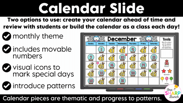 Daily Calendar Slides for December - Editable Digital Calendar Slides - Morning Meeting Daily Calendar Slides for December - Editable Digital Calendar Slides - Morning Meeting
