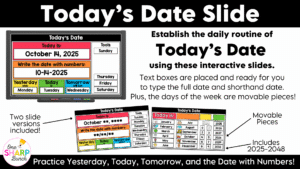 Daily Calendar Slides for October - Editable Digital Calendar Slides - Morning Meeting
