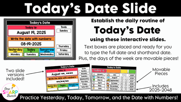 Daily Calendar Slides for August - Editable Digital Calendar Slides - Morning Meeting Daily Calendar Slides for August - Editable Digital Calendar Slides - Morning Meeting