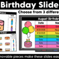 Daily Calendar Slides for August - Editable Digital Calendar Slides - Morning Meeting