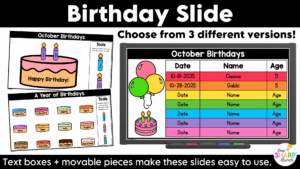 Daily Calendar Slides for October - Editable Digital Calendar Slides - Morning Meeting