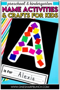 Strengthen fine motor muscles and improve hand-eye coordination with these multisensory DIY name activities for preschool and kindergarten! These easy name recognition and name spelling activities provide a visual, tactile, and kinesthetic experience. These name practice activities and name crafts are low budget and low prep. Use everyday classroom manipulatives for these fine motor name activities! Discover the full list of name practice ideas, perfect for classroom centers or at home use, now!