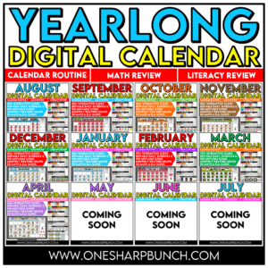 Editable Interactive Daily Digital Calendar Slides Year Bundle - Morning Meeting