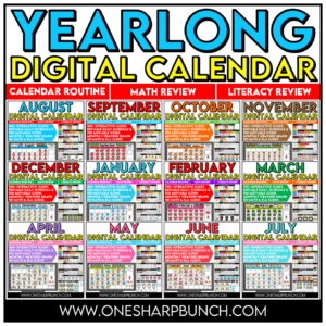 Editable Interactive Daily Digital Calendar Slides Year Bundle - Morning Meeting