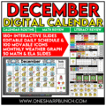 Daily Calendar Slides for December - Editable Digital Calendar Slides - Morning Meeting