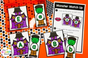 Bring spooky fun to your classroom with 12 low-prep Halloween centers for kindergarten full of hands-on math and literacy activities. These Halloween math centers and Halloween literacy centers are highly engaging and promote student independence. Use these Halloween activities for kids to practice letter recognition, beginning sounds, 1:1 counting, and more! These kindergarten centers for Halloween also work well for your classroom Halloween party stations and Halloween fine motor activities!