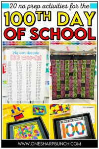 Celebrate the 100th Day of School with 30+ engaging 100th Day of School ideas for reading, math, writing, fine motor skills, and more. Discover 100th Day of School crafts including a 100th Day crown, 100th Day necklace, 100th Day gumball craft, and more. Your students will have a blast with the 100th Day math games and activities perfect for counting by 1's, 5's and 10's to 100. Don't forget to explore the 100th Day writing activities including the 100th Day of School writing prompts!