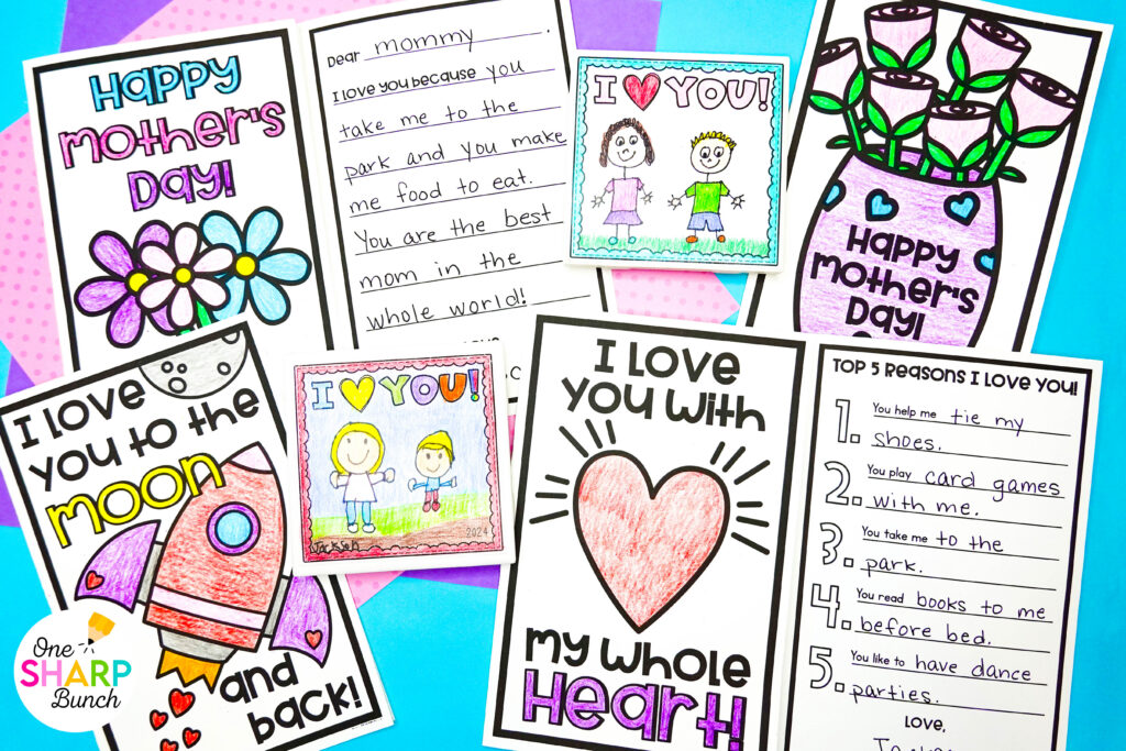 Celebrate Mother’s Day with these low-prep Mother’s Day writing activities, including heartfelt Mother's Day questionnaires and printable Mother's Day cards. These low-cost Mother's Day gifts are great for preschool-3rd grade students! They can complete these Mother's Day crafts during writing or as a special Mother's Day project. Try these Mother's Day gift ideas with your elementary students today!
