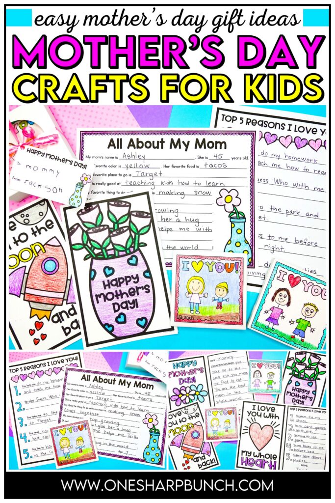 Celebrate Mother’s Day with these low-prep Mother’s Day writing activities, including heartfelt Mother's Day questionnaires and printable Mother's Day cards. These low-cost Mother's Day gifts are great for preschool-3rd grade students! They can complete these Mother's Day crafts during writing or as a special Mother's Day project. Try these Mother's Day gift ideas with your elementary students today!