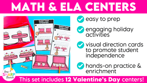 Valentine's Day Centers Math & Literacy Kindergarten Centers Morning Work Tubs Valentine's Day Centers Math & Literacy Kindergarten Centers Morning Work Tubs