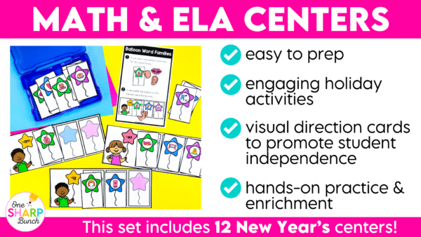 New Year Kindergarten Centers Math and Literacy Centers New Year Activities New Year Kindergarten Centers Math and Literacy Centers New Year Activities